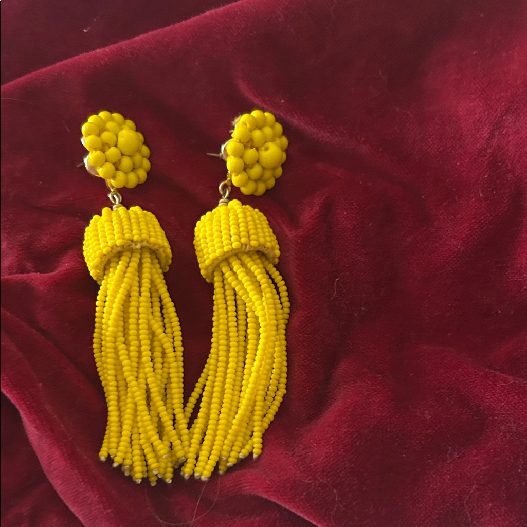 Lisi Lerch Yellow Beaded Tassel Earrings